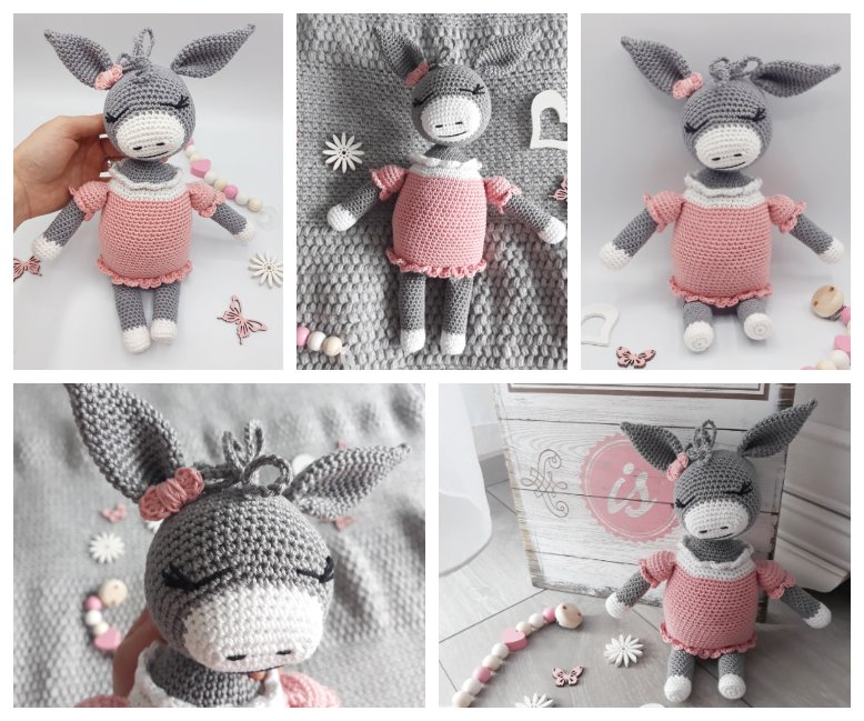 Blog-Inhaltsbild für 'Esel Bella, kostenlose Häkelanleitung'